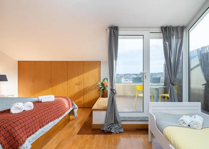 아파트 Host Wise - Stunning Modern Flat W Terrace Miramar Gaia 빌라노바데가이아